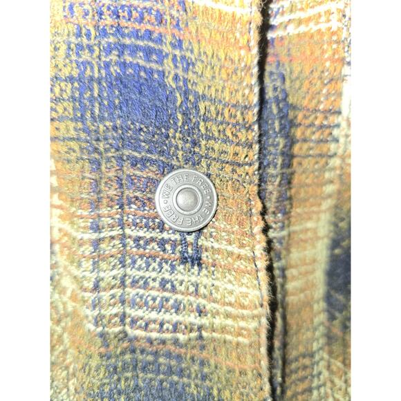 Free People We The Free Womens Distressed Plaid Overshirt Size L - Picture 3 of 7